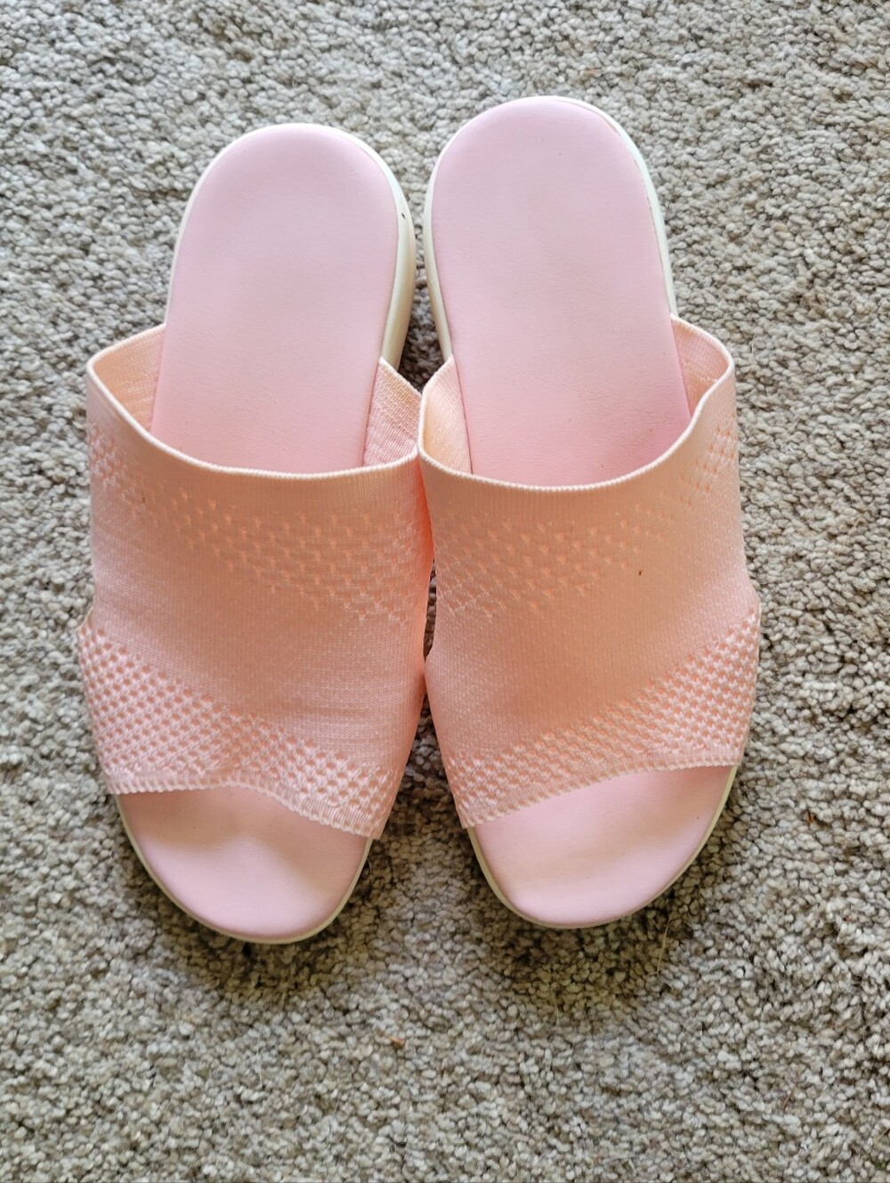Pink Women's Slide Sandals - Breathable Knit Upper